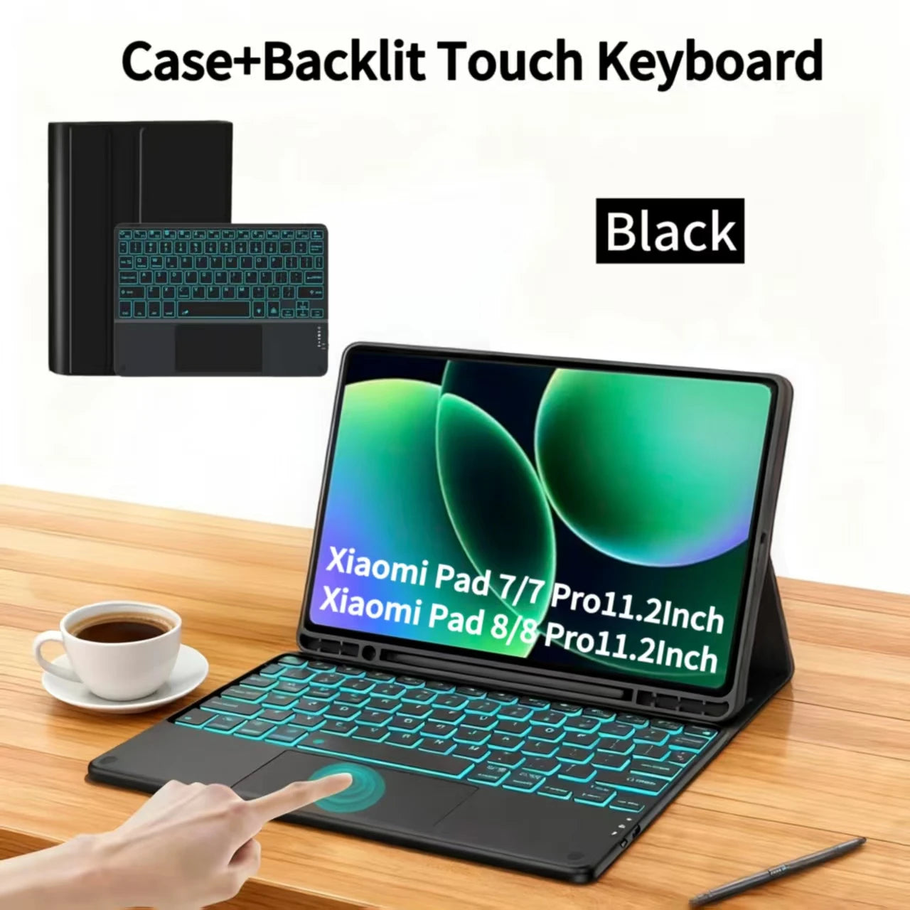 Case for Xiaomi Pad 7 /8 11.2" Bluetooth keyboard case for Xiaomi Pad 7/8 Pro 11.2 " Wireless Bluetooth Removable keyboard Case