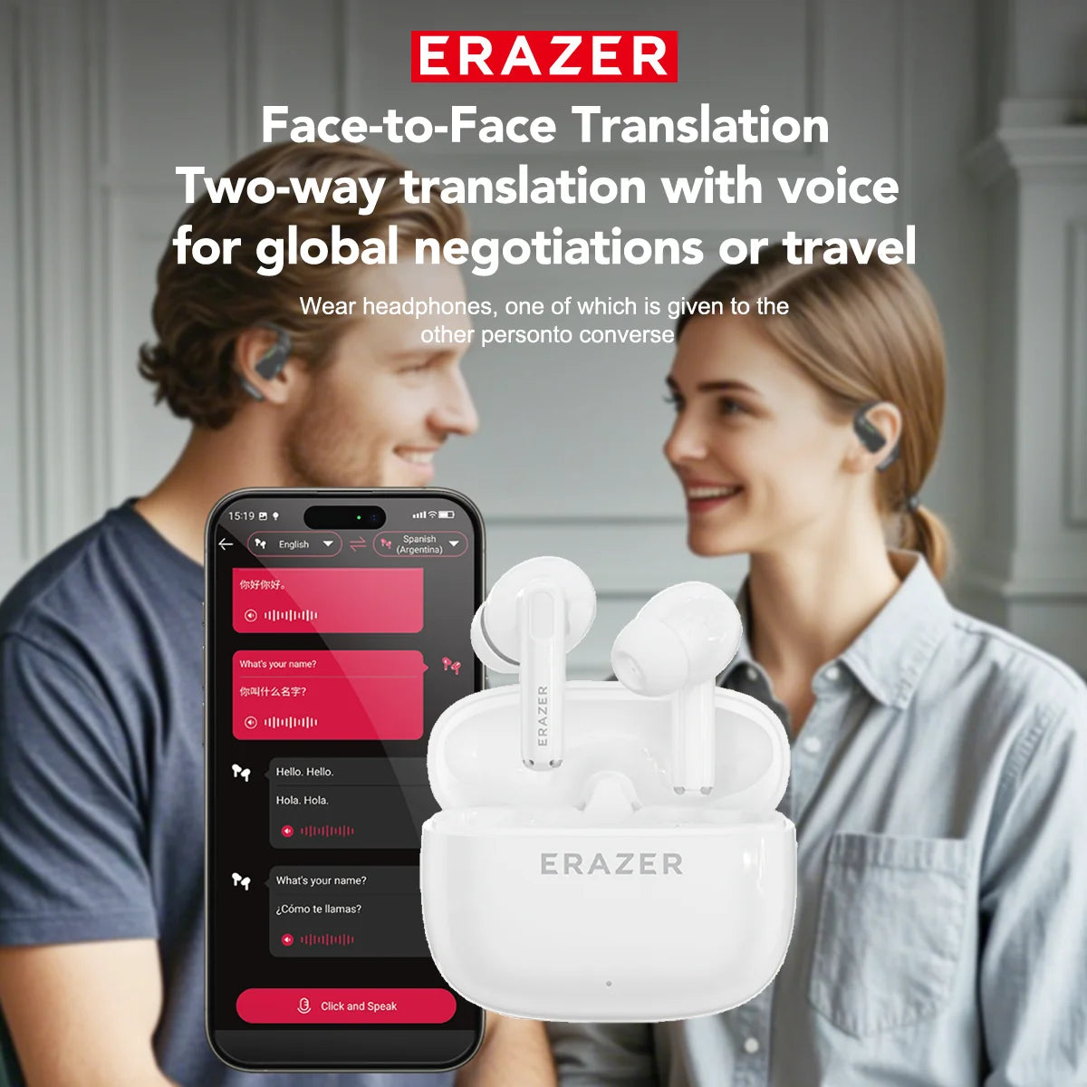 ERAZER XT68/XT69PRO Bluetooth Earphones In-ear Earbuds TWS Wireless Headphones Game Low Latency Bluetooth 5.4 Noise Reduction