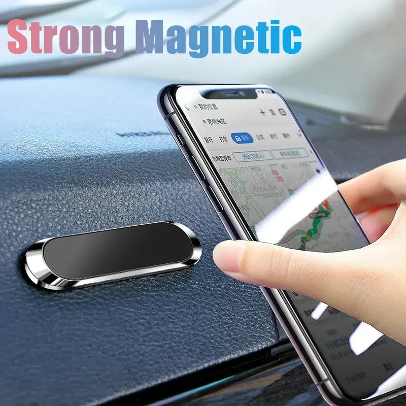 Strip Metal Magnetic Phone Holder Magnetic Car Phone Holder Stand Zinc Alloy Magnet Car GPS Support Mount Cellphone Holder Stand