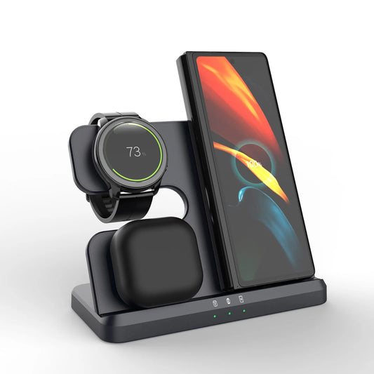 Wireless Charger 3 In 1 Stand Dock For Samsung Galaxy S24 S23 S22 Buds 2/3 Pro Galaxy watch 7 6 Induction Fast Charging Station