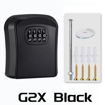 Wall Mount Key Lock Box 4 Digit Password Code Security Lock No Key for Home Office Key Safe Secret Storage Box Organizer