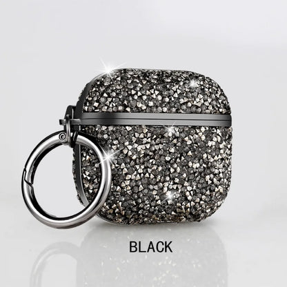 Funda For AirPods 4 3 2 1 Pro2 Case Glitter Diamond Bling Headphone Cover For AirPods 4 4th Pro 2 2nd Cases TPU Coque With Hook