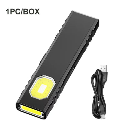 Magnetic Work Light Rechargeable COB Flashlight  Suitable for Night Work Emergency Lamp Night Light Small Car Lamp