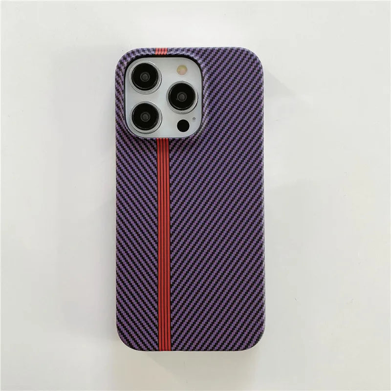 Racing Sports Car Carbon Fiber lines Phone Case for iPhone 12 13 Mini 11 14 15 16 17 Pro Max Air Track 17ProMax PC Cover Funda