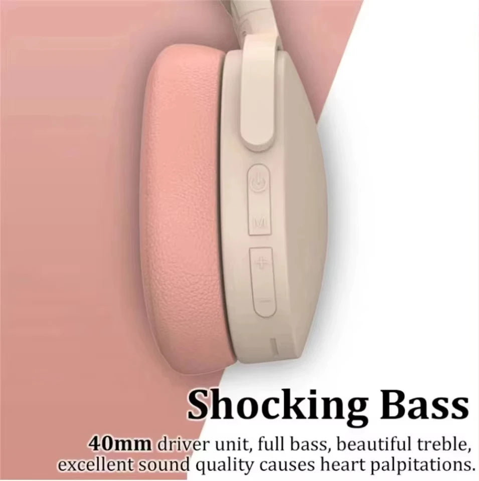 Wireless Bluetooth 5.3 Headphones over Ear Hifi Stereo Headsets True Sports with Earphones Tf/Aux Music Player with Mic