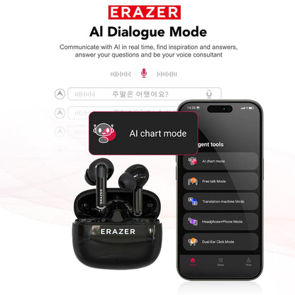 ERAZER XT68/XT69PRO Bluetooth Earphones In-ear Earbuds TWS Wireless Headphones Game Low Latency Bluetooth 5.4 Noise Reduction