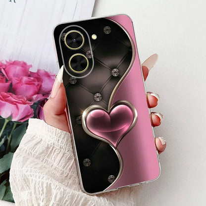 For Cover Xiaomi Redmi A5 4G / Poco C71 Phone Case Colorful Flower Butterfly Love Heart Lxuru Women Fashion Soft Clear Silicone