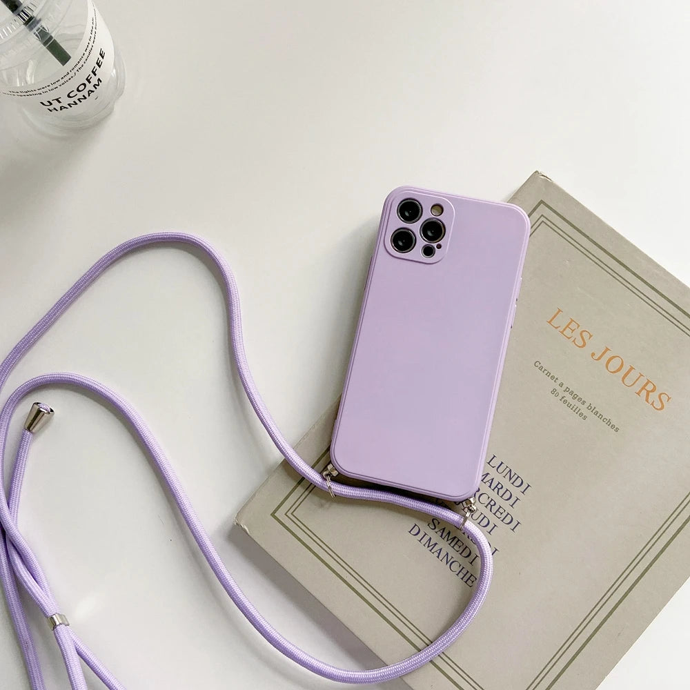 Crossbody Lanyard Phone Case For VIVO V30E V40 SE Lite V27E V25 Y21 Y33S Y22 Y53S Y35 Y36 Y38 Y28 Necklace Strap Rope Cover
