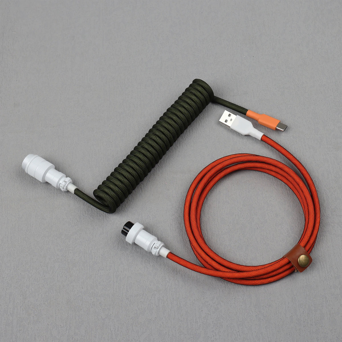 LANO Custom Paracord Coiled Mechanical Keyboard Type C Data Spring Cable GX16 Aviator Coil Spiral Usb C for Gaming Coiled Cable