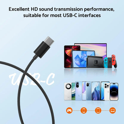9D Stereo Type C & 3.5mm Gamers Headsets Wired Earphones In-ear Headphone HiFi Bass Earphone for Phone Earbud In Mic Handsfree