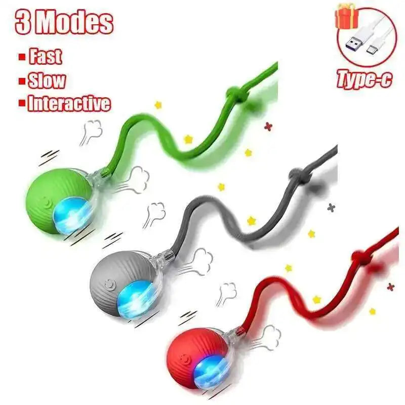 Smart Dog Interactive Ball Toys Automatic Rolling Ball Rechargeable Electric Pet Interactive Toy Dog Cat Training Imitate Mouse