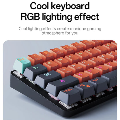 MUCAI MKA610 USB Mini Mechanical Gaming Wired Keyboard Red Switch 61 Key Gamer for Computer PC Laptop Detachable Cable