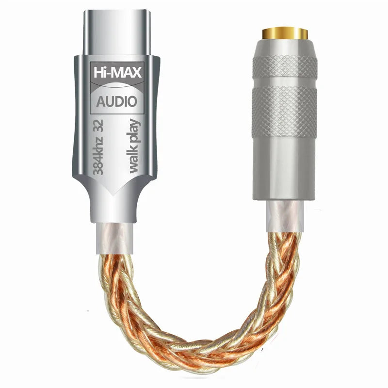 Type C to 3.5mm HiFi DAC Earphone Amplifier USB C Audio Decoder AMP Adapter CB1200AU Chip Sound Card Digital Decoder For Android