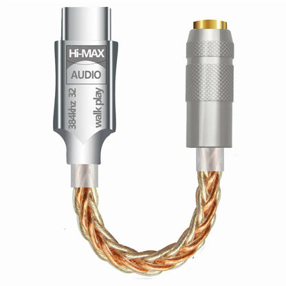 Type C to 3.5mm HiFi DAC Earphone Amplifier USB C Audio Decoder AMP Adapter CB1200AU Chip Sound Card Digital Decoder For Android