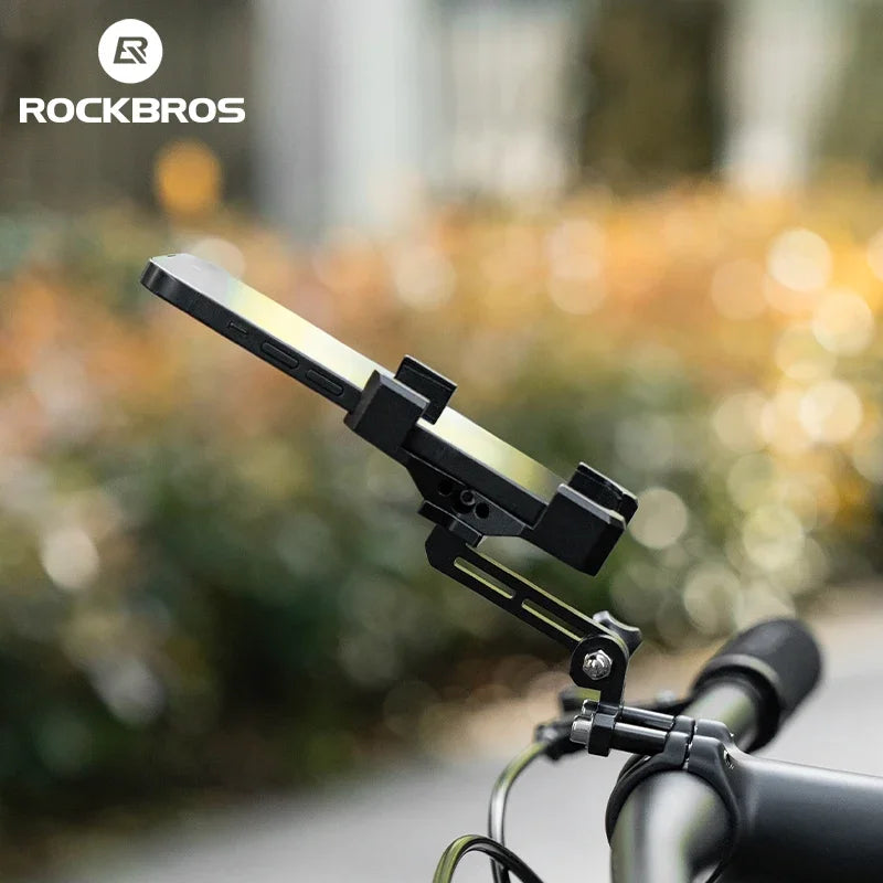 ROCKBROS Bicycle Phone Holder 4.7-7.09 inch High Strength Aluminum Alloy Mobile Phone Mount Cell Phone Stand Bike Accessories