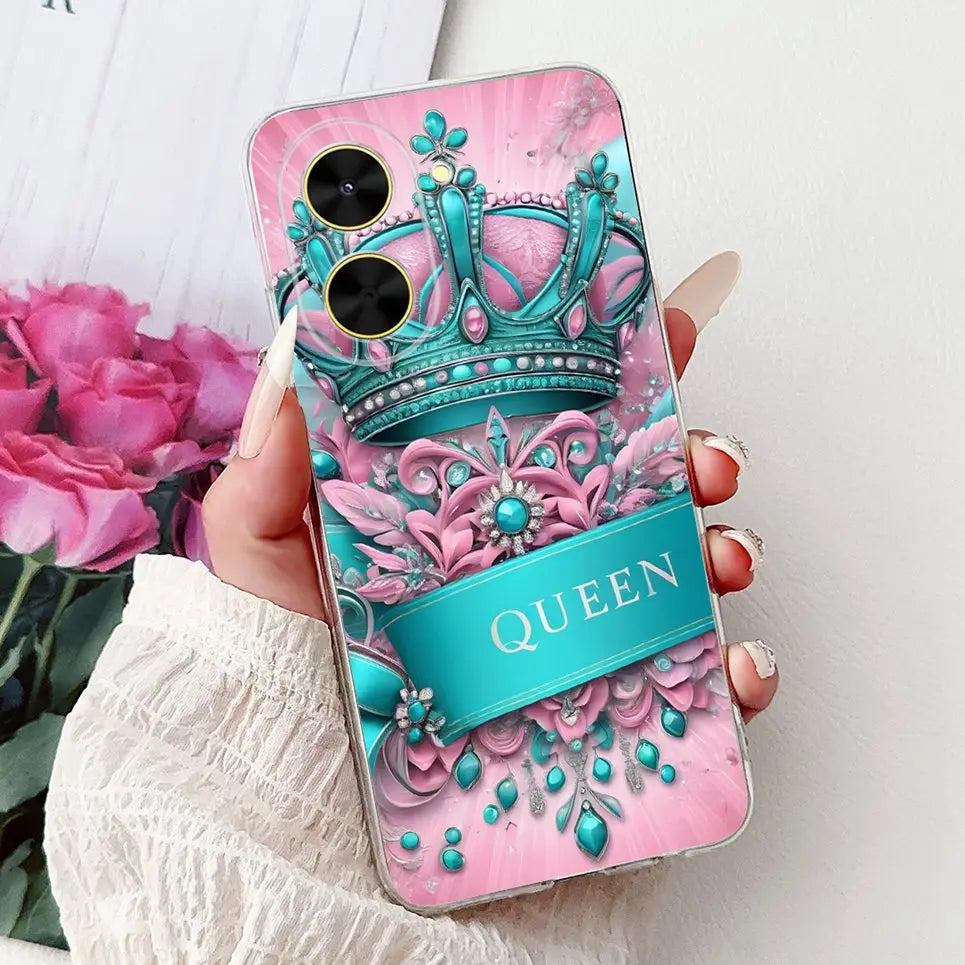 For Cover Xiaomi Redmi A5 4G / Poco C71 Phone Case Colorful Flower Butterfly Love Heart Lxuru Women Fashion Soft Clear Silicone