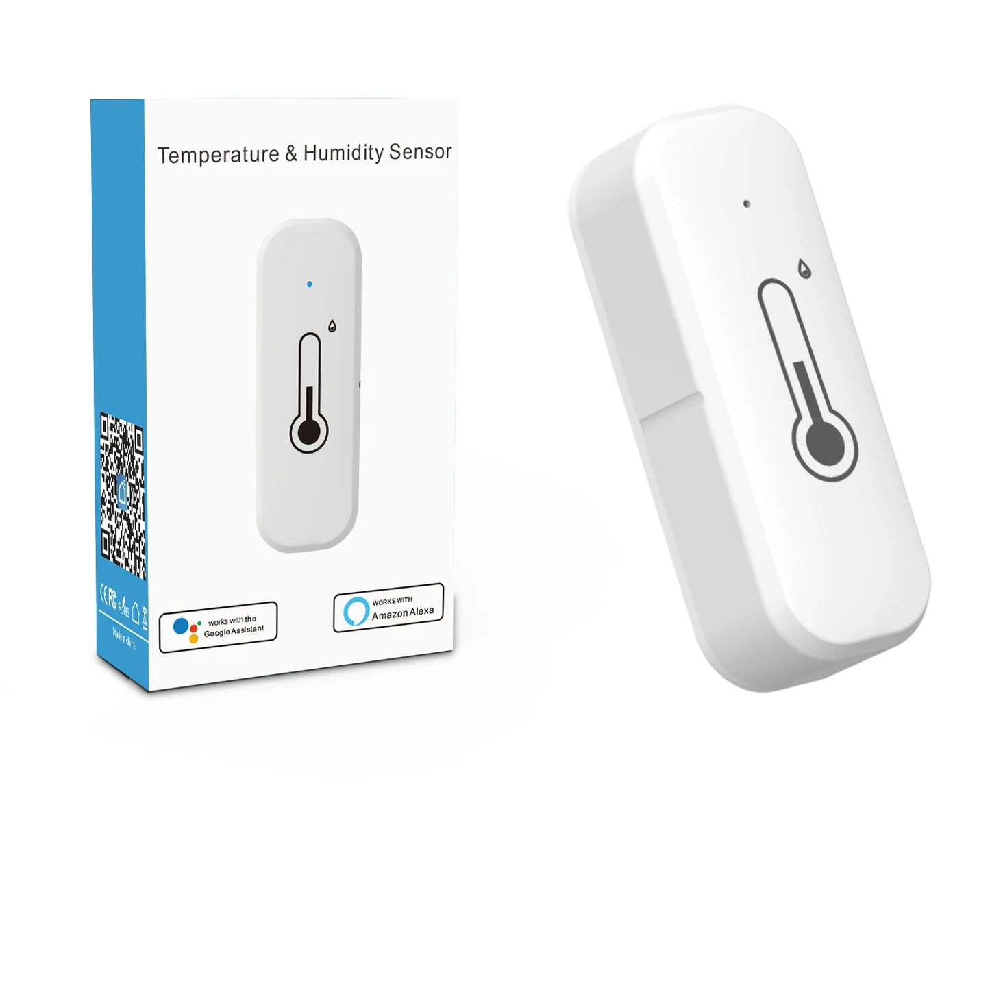 Tuya Smart Temperature Humidity Sensor, WiFi & Bluetooth, Alexa & Google Assistant Compatible, Indoor Home Automation Device