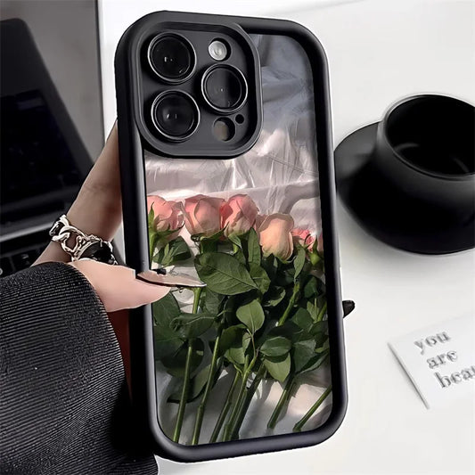 Flower Phone Case For iPhone 11 Case iPhone 15 12 13 14 Pro Max X XR XS Max 7 8 15 Plus SE 2020 2022 Shockproof Soft Matte Cover