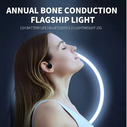 NEW Real Bone Conduction Sport Headphone Wireless Earphone Bluetooth-Compatible Headset Hands-free with Mic for Running
