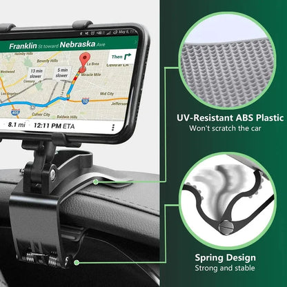Universal 360 Degree Rotation Car Phone Holder GPS Bracket Dashboard Clip Mount Mobile Stand for iPhone