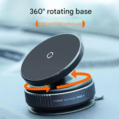 Magnetic Car Mount Mobile Phone Holder Vacuum Adsorption 360° Rotation Super Strong Suction Bracket for Iphone12-16 Smartphone