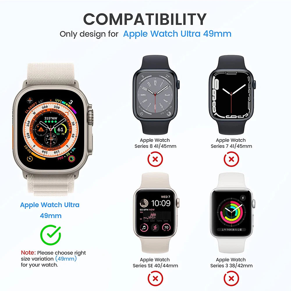 Glass+case For Apple Watch Ultra 49mm strap smartwatch PC Bumper+Screen Protector Tempered Cover iwatch series band Accessories