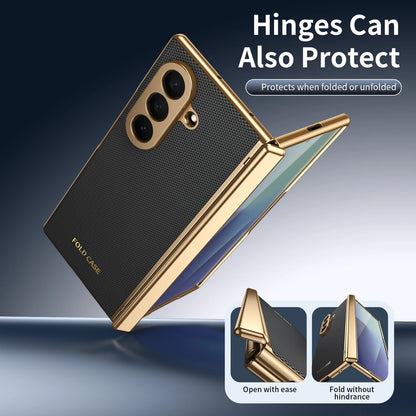 Case for Galaxy Z Fold 7/6/5/4 Phone Case With Screen Glass Film, Hinge Protector, Simple Solid Color Atmosphere Good Hand Feel