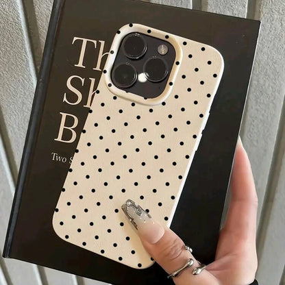 Black Dot Pattern Phone Case For iPhone 17 16 15 14 13 12 11 Pro Max 16E 17 Air 15 14 Plus X XR XS Max Protection Soft Cover