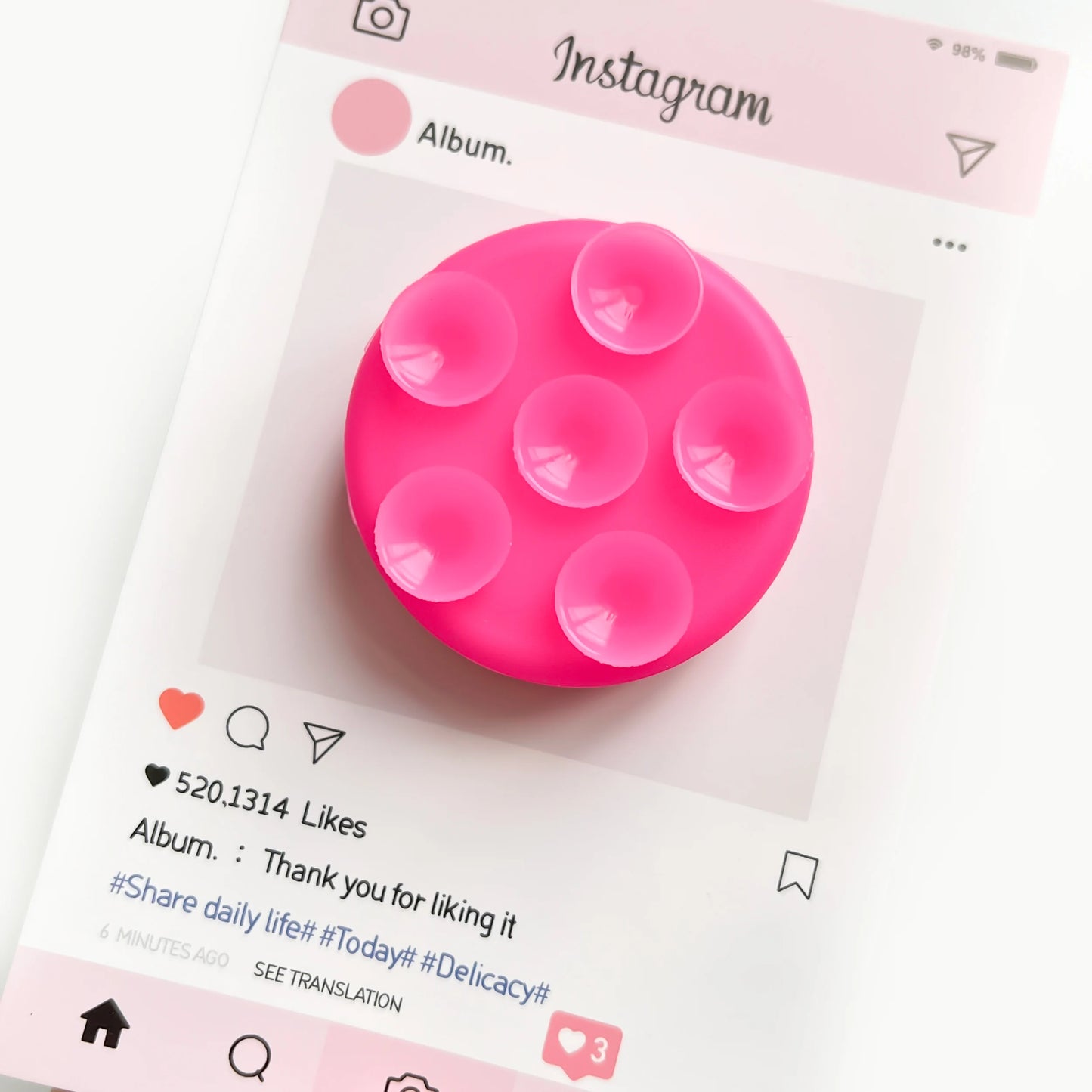 Silicone Suction Cup Phone Holder With Grip Fixture Suction Pad Non Slip Stand Finger Ring Holder Phone Sockets Poppings Griptok