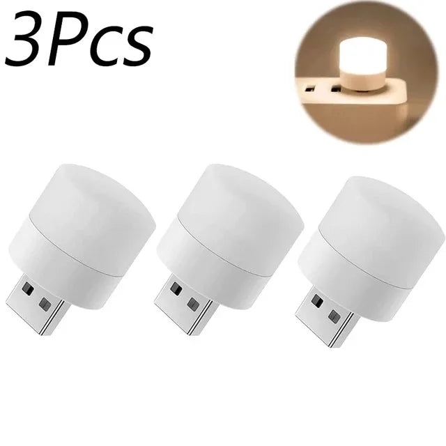 10/1PCS USB Night Light Mini LED Night Light USB Plug Lamp Power Bank Charging USB Book Lights Round Reading Eye Protection Lamp