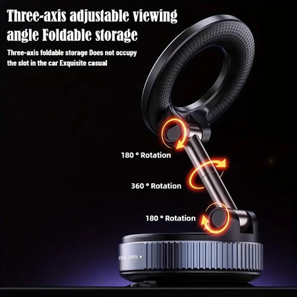 Car Phone Holder Multifunctional Foldable Vacuum Magnetic Phone Holder Suitable for Gym Bathroom Mirrors Ceramic Tiles Marble