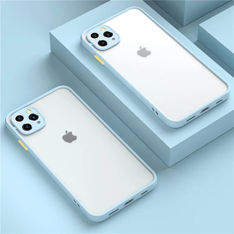 Luxury Matte Transparent Phone Case For iPhone 17 Air 16 E 15 14 13 12 11 Pro Max Plus Mini Silicone Clear Hard PC Back Cover