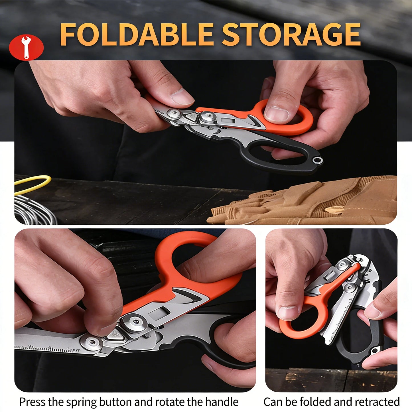 Multifunctional Emergency Rescue Shears With Strap Cutter Glass Breaker Outdoor Survival Emergency Response Tool