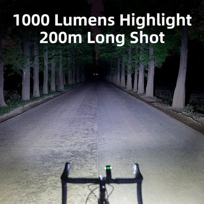 OFFBONDAGE Bicycle Light 1000Lumen Bike Headlight Cycling Front Lamp Flashlight Handlebar USB Charging MTB Road Light Highlight