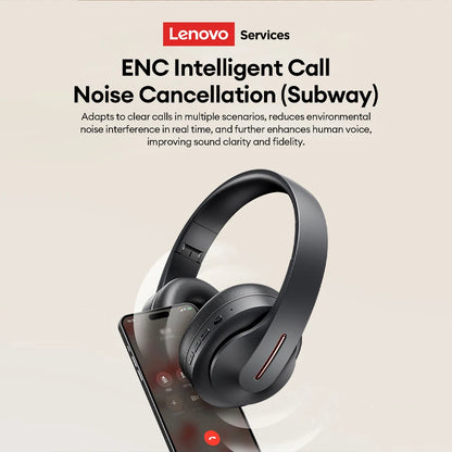 NEW Lenovo LES-107 Wireless Bluetooth 6.0 Headset Dolby Surround Sound Gaming Headphones AUX Wired Foldable Headset 26H Playtime
