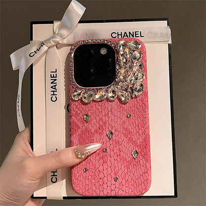 Luxurious Glitter Phone Case For iPhone 17 16 15 14 13 12 11 Pro Max  Snake Pattern Cover For iPhone 16 17 Pro max Diamond Shiny