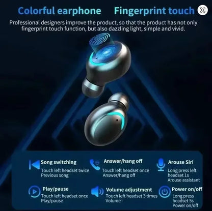 9D Stereo High Bass Earphones F9 Sport Bluetooth Headphones Handfree Touch Control Tws Wireless Earbuds Waterproof Headset