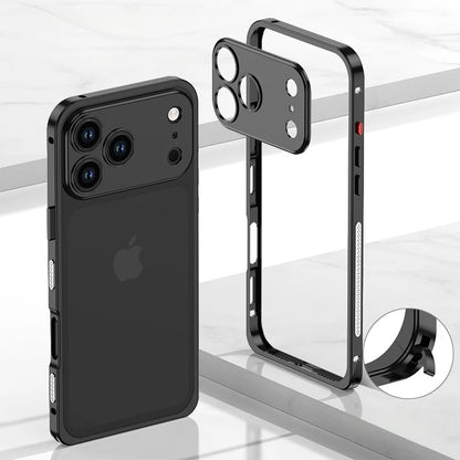 Luxury Metal Alloy Lens Protect Frame Phone Case For iPhone 17 Air 16 15 14 13 12 Pro Max Plus Silicone Lining Shockproof Bumper