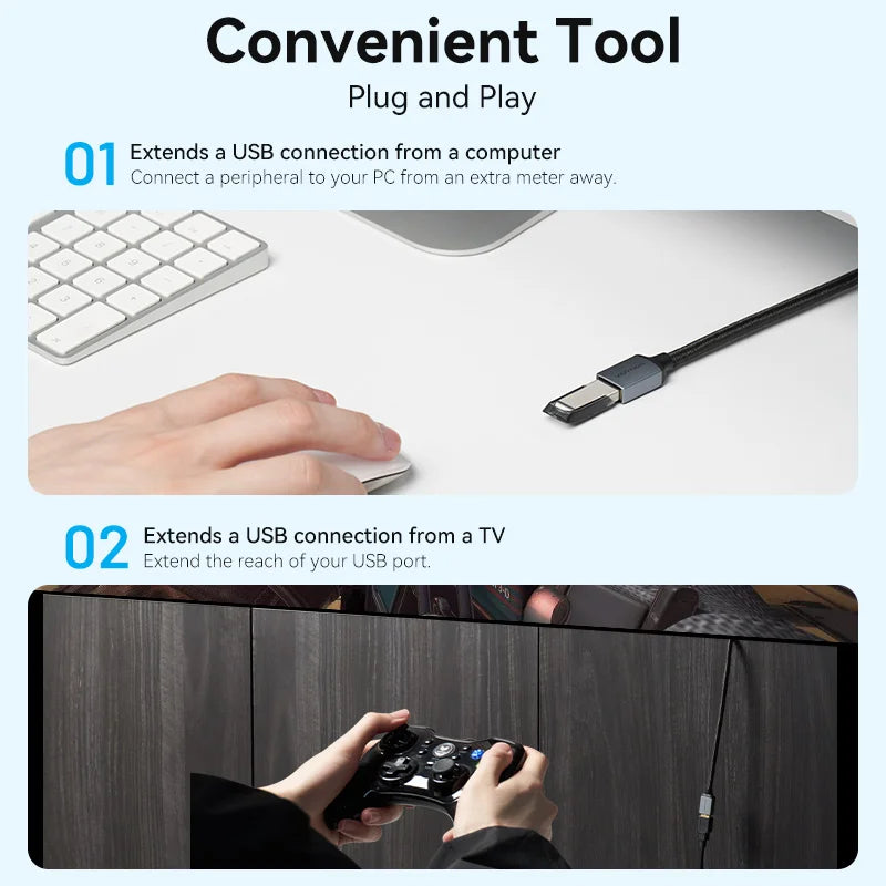 Vention USB Cable USB 3.0 Extension Cable Male to Female 3.0 USB Extender Cable for PS4 Xbox Smart TV PC USB Extension Cable