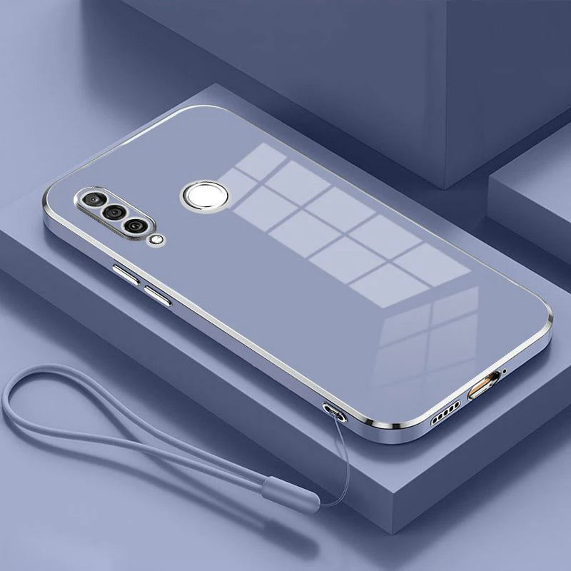 For Huawei P30 lite Case Luxury Square Plating Huawei Nova 4E Phone Case ShockProof Silicone Back Cover Fundas