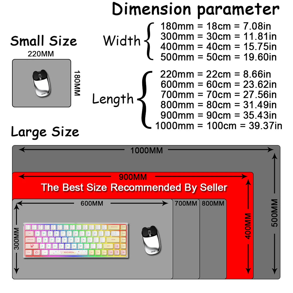 Large Personalized Art Gaming Mouse Pad Anime Rubber Edge Computer Mousepad Laptop Desk Mat Locking System for Gamers
