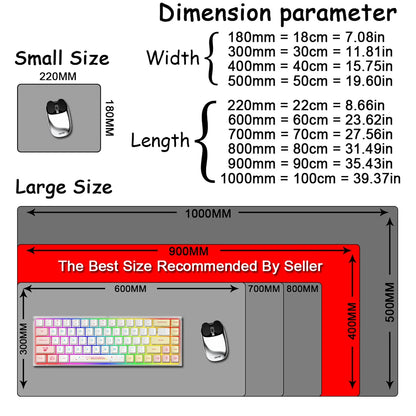Large Personalized Art Gaming Mouse Pad Anime Rubber Edge Computer Mousepad Laptop Desk Mat Locking System for Gamers