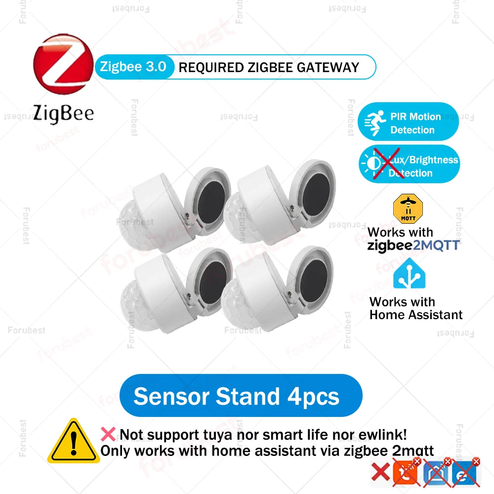 Zigbee 3.0 PIR Motion Sensor Infrared Detector Human Body Movement & Lux Brightness Light Sensor Works with Home Assistant Z2M
