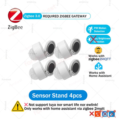 Zigbee 3.0 PIR Motion Sensor Infrared Detector Human Body Movement & Lux Brightness Light Sensor Works with Home Assistant Z2M
