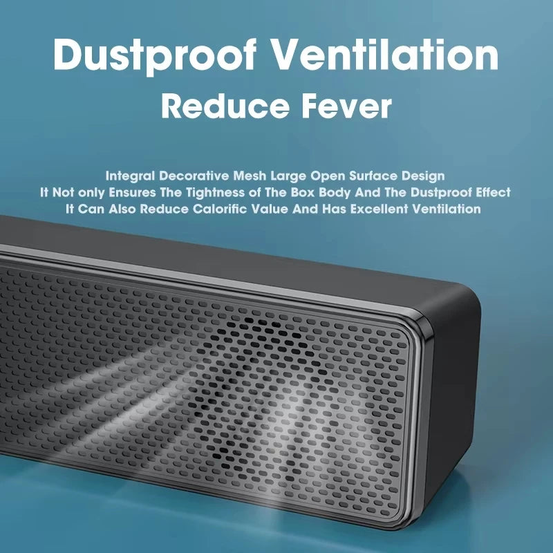 4D Bluetooth Computer Sound Bar Stereo Sound Subwoofer Loudspeaker With Mic For Macbook Laptop Notebook PC Music Player