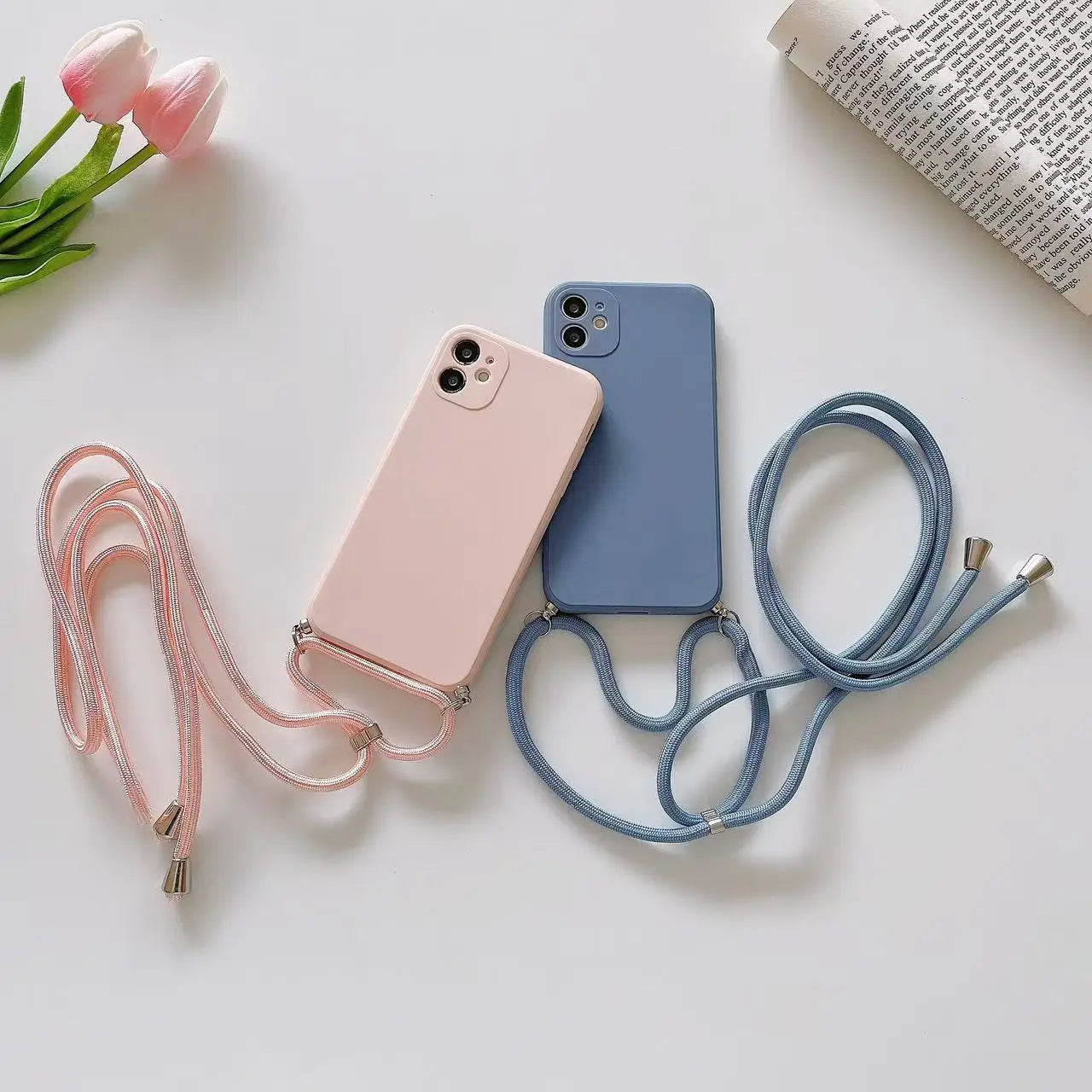 Crossbody Lanyard Phone Case For VIVO V30E V40 SE Lite V27E V25 Y21 Y33S Y22 Y53S Y35 Y36 Y38 Y28 Necklace Strap Rope Cover