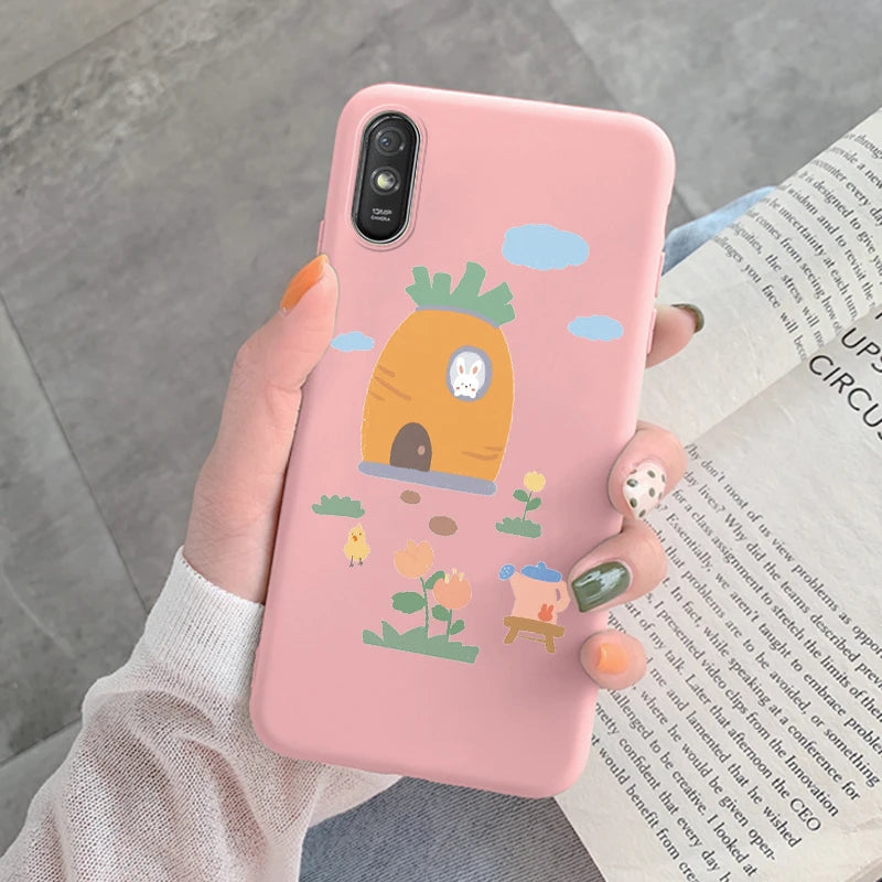 For Redmi 9AT 9A 9at Back Cover Protective Case Soft Silicone Cute Cartoon Cat Frog Funda Phone Case For Xiaomi Redmi 9C 13C 14C