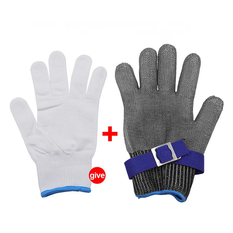 Anti-cut Gloves Safety Cut Proof Stab Resistant Stainless Steel Wire Metal Mesh Butcher Hand Protect Meat Cut-Resistant Gloves