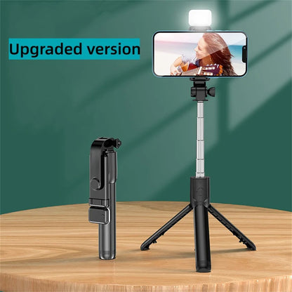 Bluetooth Selfie Stick Tripod Desktop Stand Phone Holder Wireless Remote Shutter for iPhone IOS Android Phone Option Fill Light