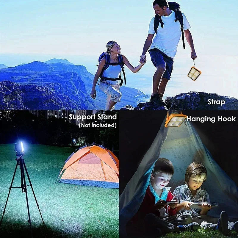 20000mAh Solar Camping Lantern Rechargeable LED Tent Light Magnetic Emergency Flashlight Power Bank for Outdoor Repair